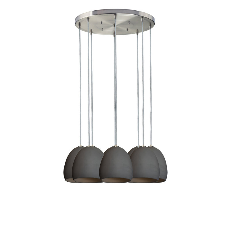 Lustre en forme de dôme à 8 lumières, Incandescent, H 80 po, Nickel