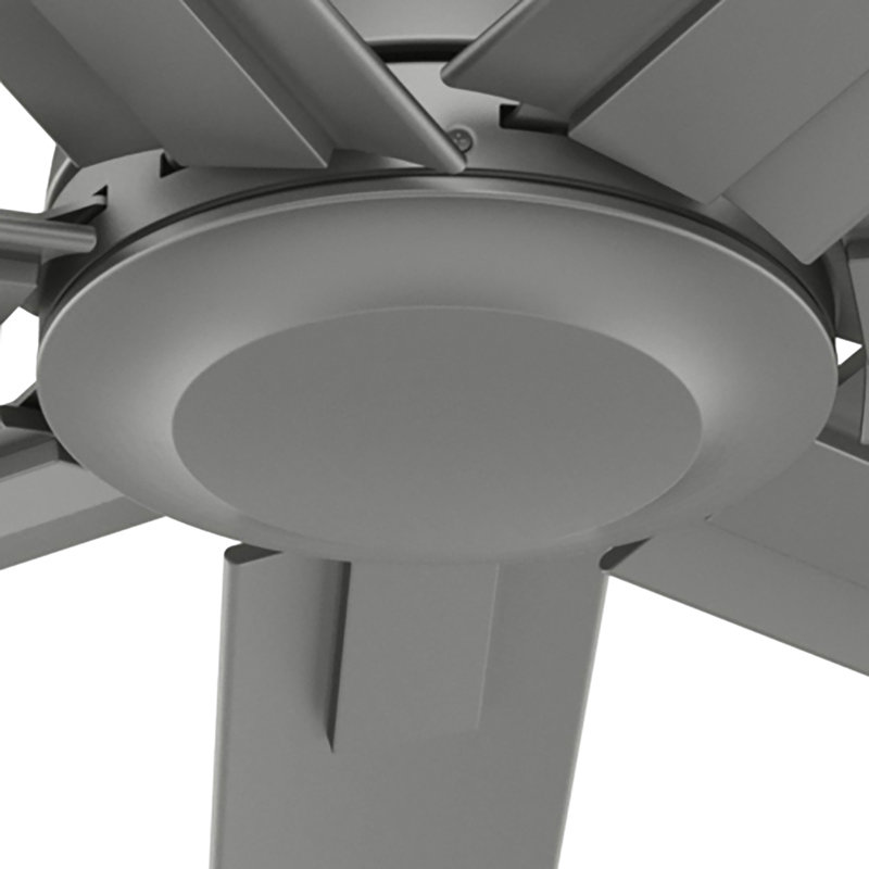 72" 7 - Blade ENERGY STAR Damp Rated Standard Ceiling Fan with Wall Control, Matte Silver