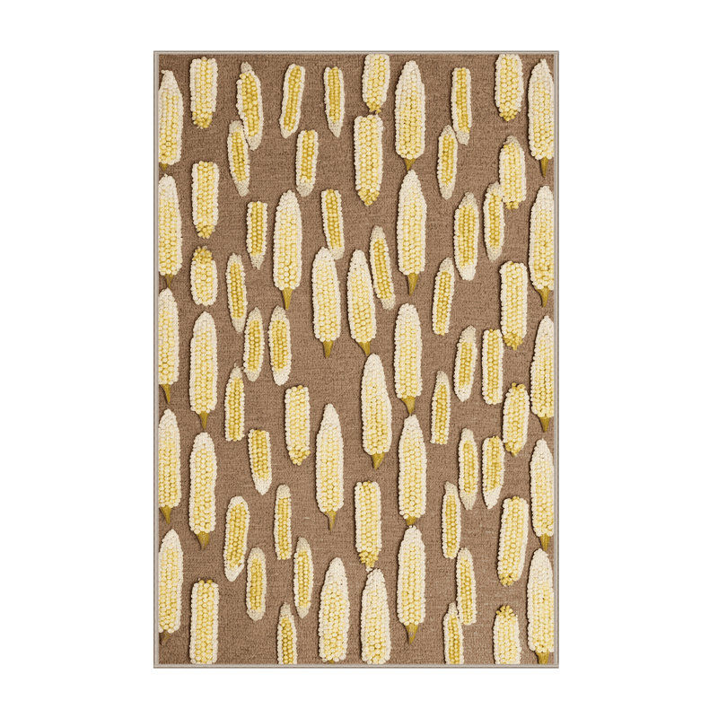  Tapis blanc lavable à maïs doux avec légumes, Tapis de couloir 2 pi x 4 pi
