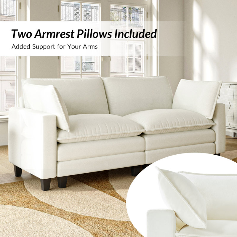 151.5'' Wide Sectional Sofa, Ivory