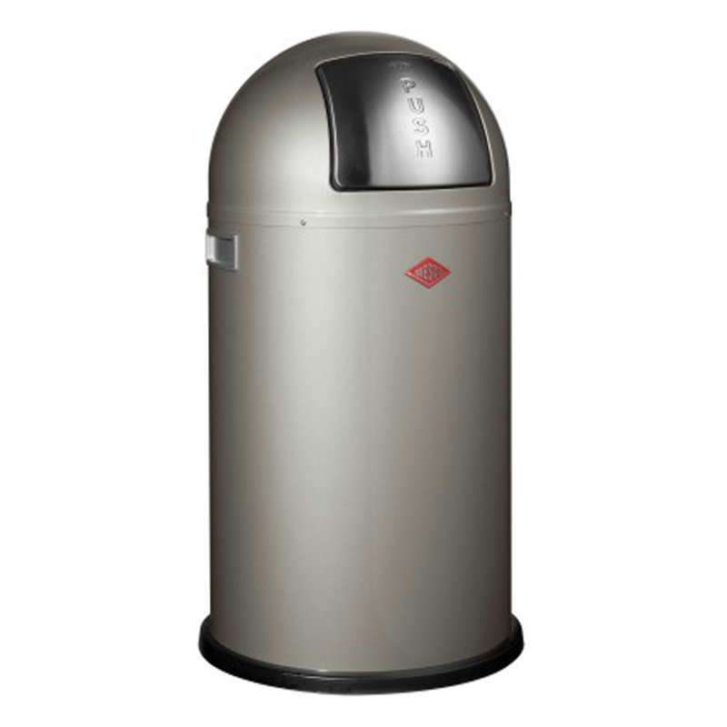 Swing Top Kitchen Trash Can - 50L, Nickel Silver
