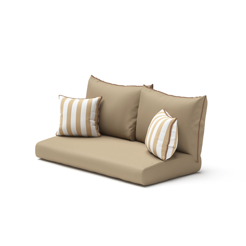 Outdoor Sunbrella Loveseat Cushion Cover, Maxim Beige Sunbrella®