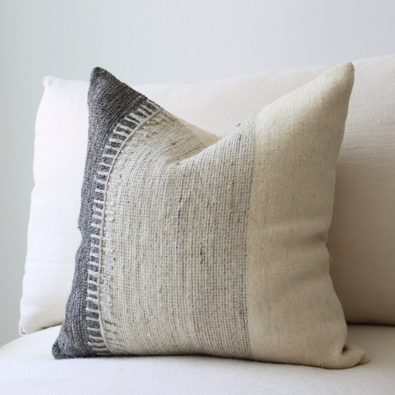 Housse de coussin en laine et en coton, H 20 po x l 20 po, 1 pièce