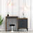 Modern Make-Up Table with Metal Legs & Plastic Handle, Walnut & Anthracite Finish, 48.8 x 33.4 x 15.7 inches | 100% Melamine Coated Particle Board, 0.71 inches Thick | Stylish & Functional Dresser for Any Bedroom-142477369