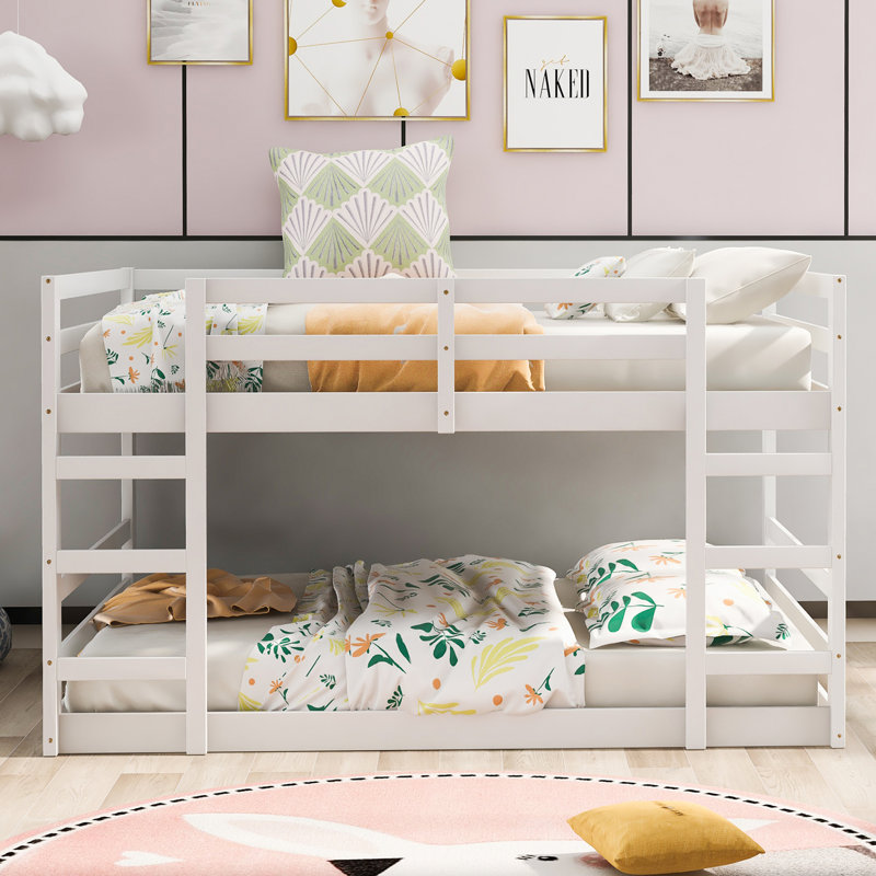 Bunk Bed With Ladder, Full/Double, White