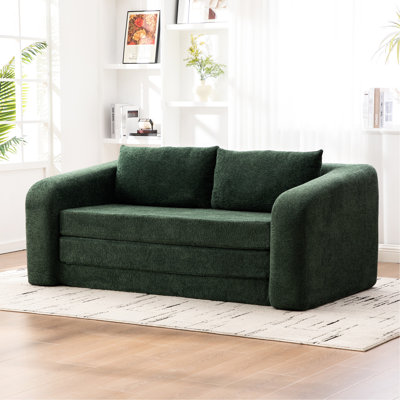 2 - In 1 Pull Out Foldable Bed, Chenille Boneless, High Density Foam, For Basement Apartment
