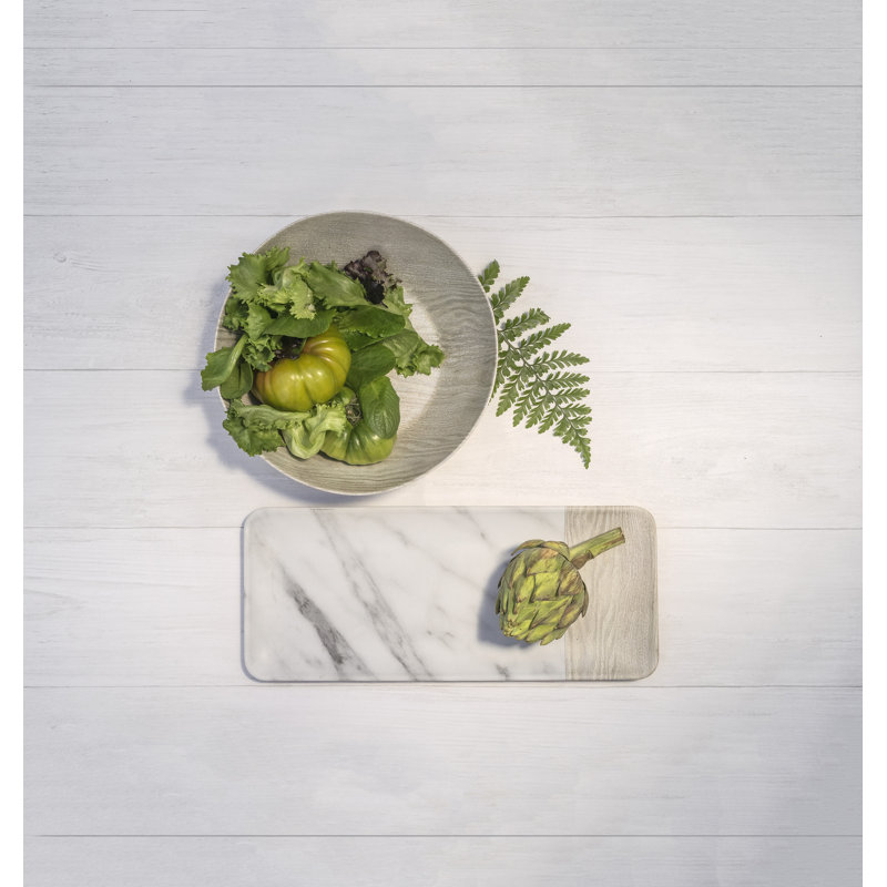 Marble Effect Braziel Oak Melamine Platter, 45cm - Party Serveware, Picnic, Camping - Indoor and Outdoor