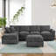 Canapé modulaire Nordic avec tissu en chenille doux et structure en bois massif-1662795031-1662795032