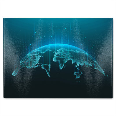 Map Of The Planet Glass Chopping Board