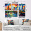 «City Houston Popart», ensemble de 4 grands panneaux muraux Houston-1398730283-1398730284