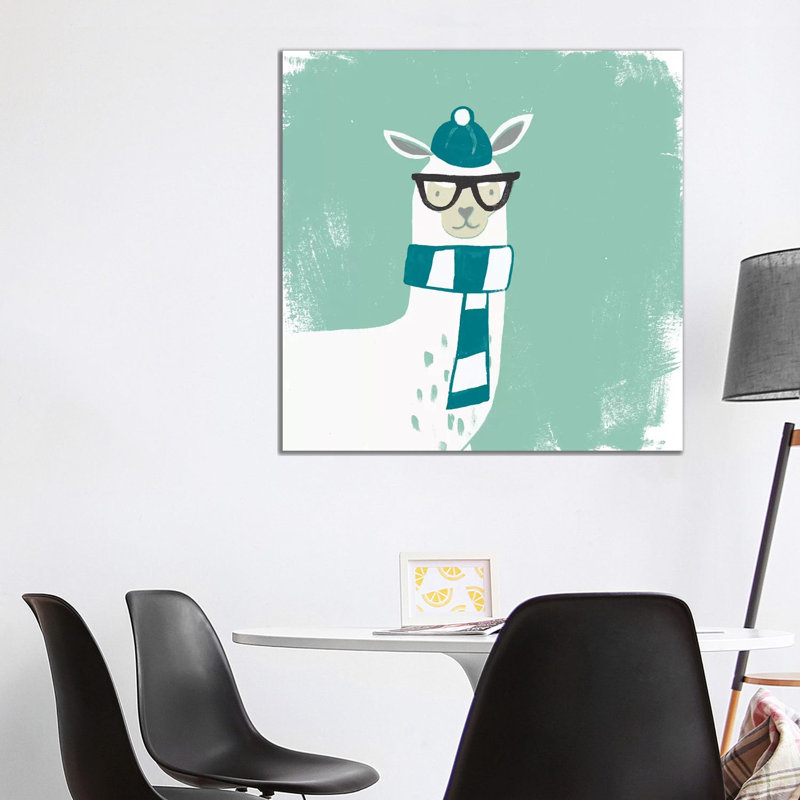 Bundle Up Llama V by June Erica Vess - Wrapped Canvas Print, 93.98 cm H x 93.98 cm W x 3.175 cm D