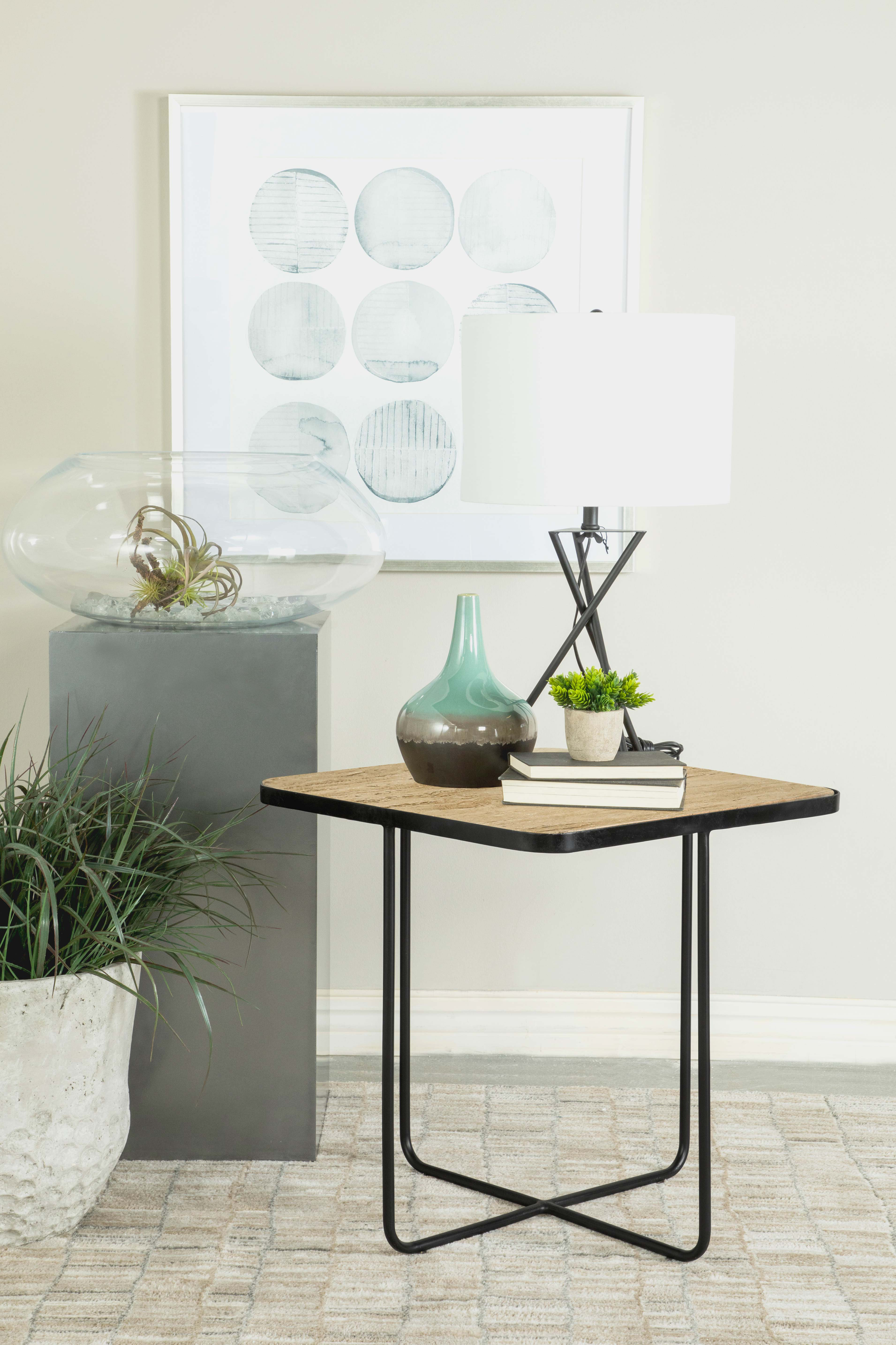 River Heights Square Wooden Accent Table Black - Threshold designed with Studio main image 0