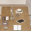 Bureau rectangulaire brun en bois massif-841706674