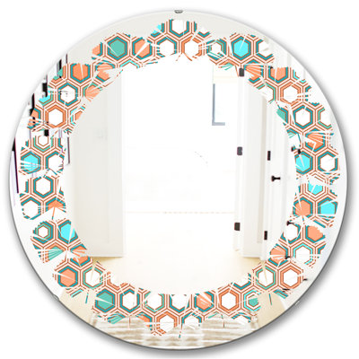 Leaves Hexagon III Modern Wall Mirror