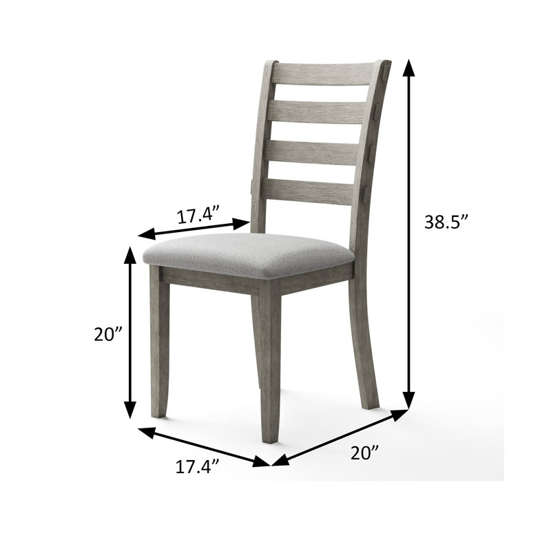 Chaise d'appoint rustique l 17,4 po (2 / RCT), gris
