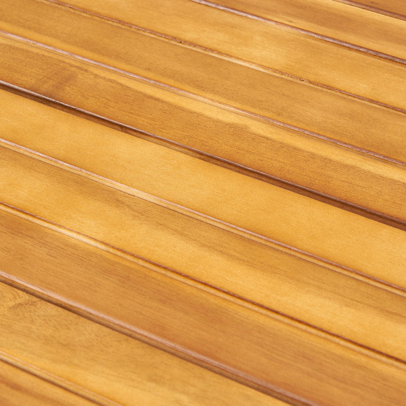 Table de salle à manger d'extérieur en bois de 48,02 po x 48,02 po, finition attrayante et table de 48,02 po avec pieds droits, idéale pour le patio