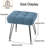 Teddy Fleece Upholstered Vanity Stool With Metal Legs , Blue Gray-379451956