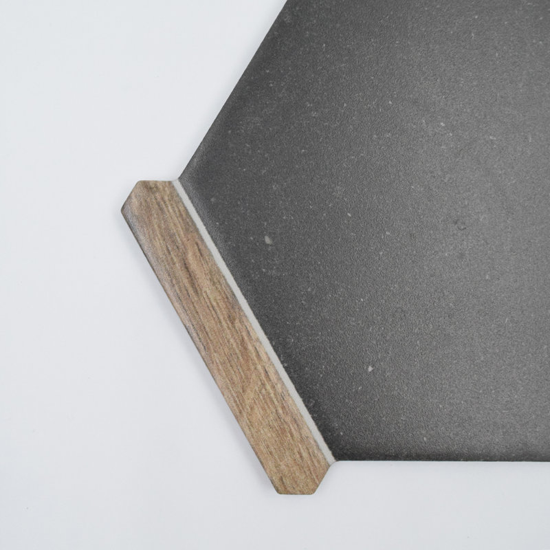 Timberstone 9" x 10" HEX Porcelain Floor and Wall Tile, Coffee
