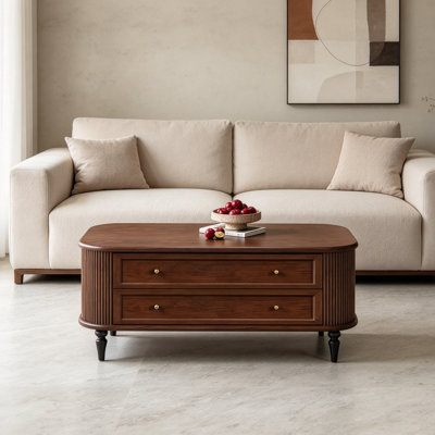 Vintage Simple Coffee Table With Storage Drawer