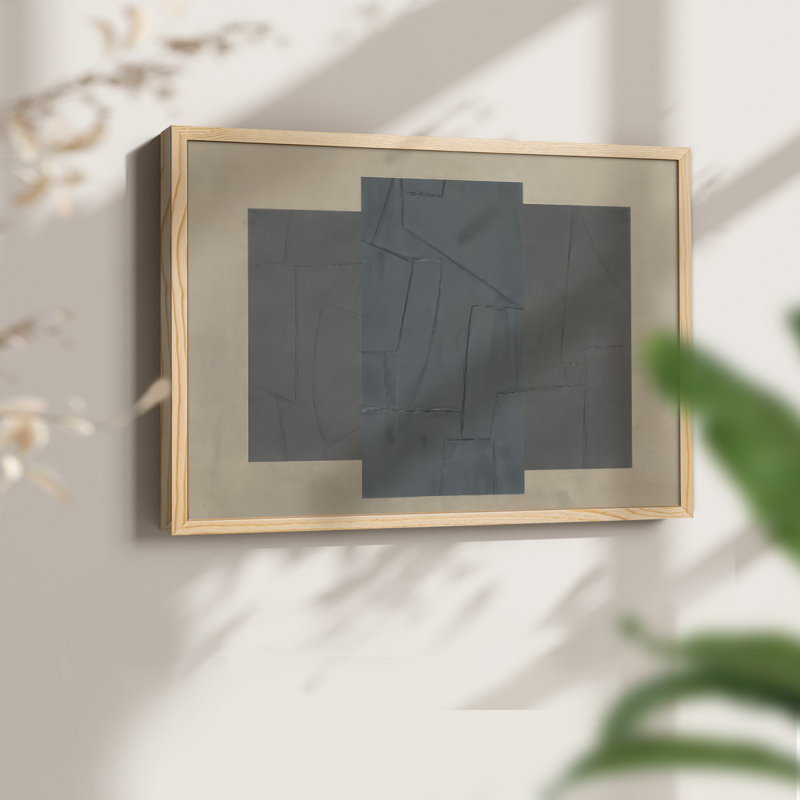 Soft Slate II -Framed Print - Restickable, 8" H x 10" W, Natural