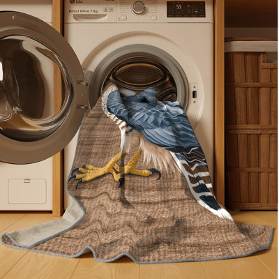  Tapis lavable et tranchant à motif d'oiseaux Hawk