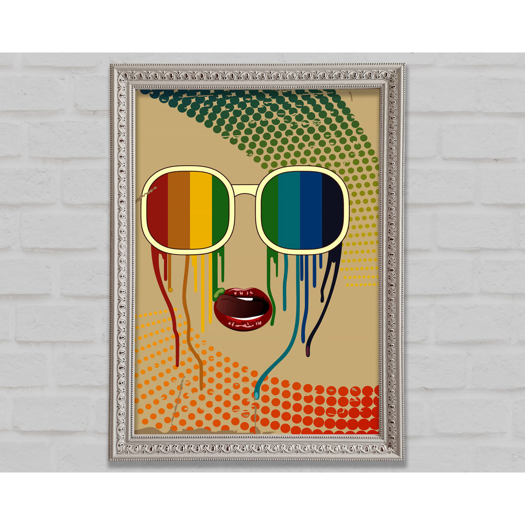 Funky Rainbow Sunglasses - Einzelne Bilderrahmen Kunstdrucke