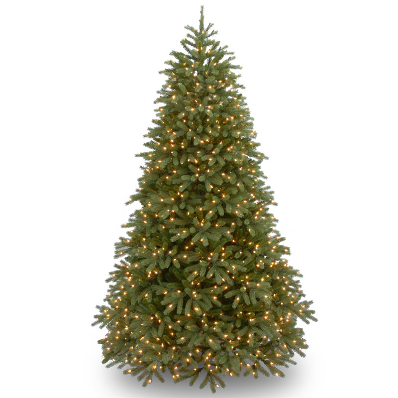 Jersey Fraser 7.5' Green Fir Artificial Christmas Tree with 1000 Warm White LED Lights Includes Stand, 7.5'