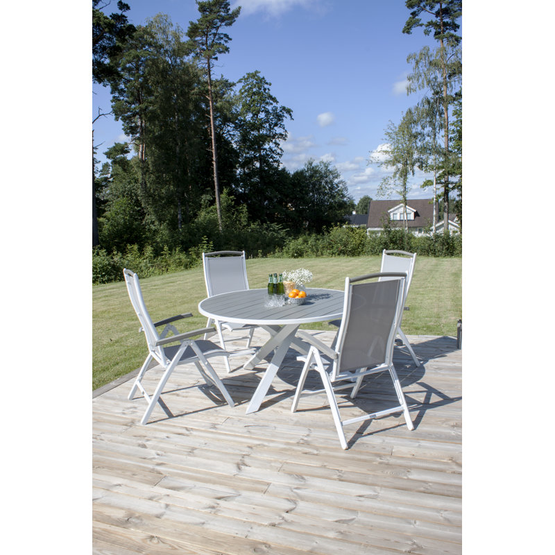 Akia Round Solid Wood Outdoor Coffee Table - 140 cm W 140 cm D