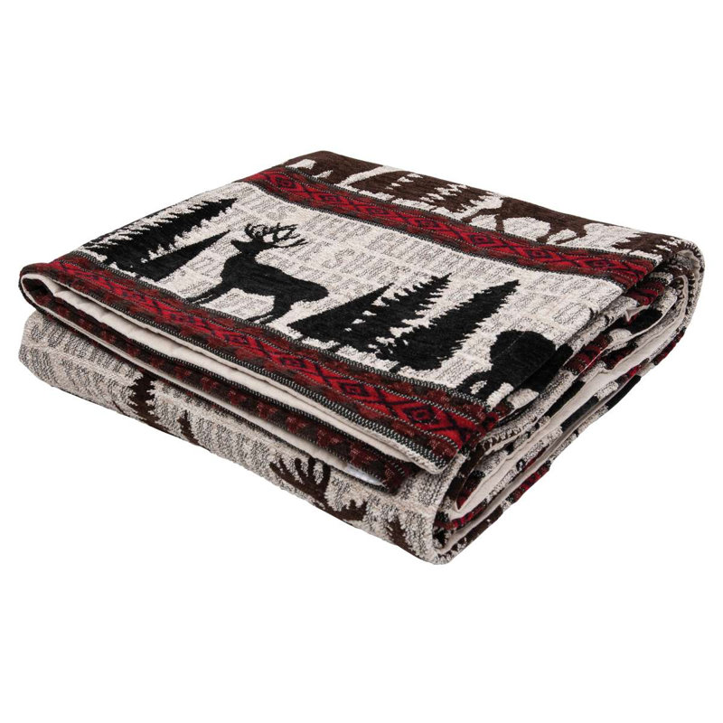 Wooded River Lazy Lodge - Throw - 55x72, Rustic Lodge Blanket for Cabin Living Room and Bed
