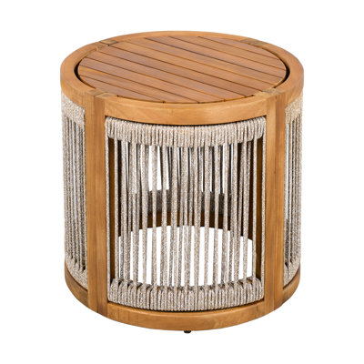 Table d'appoint d'extérieur en bois d'acacia