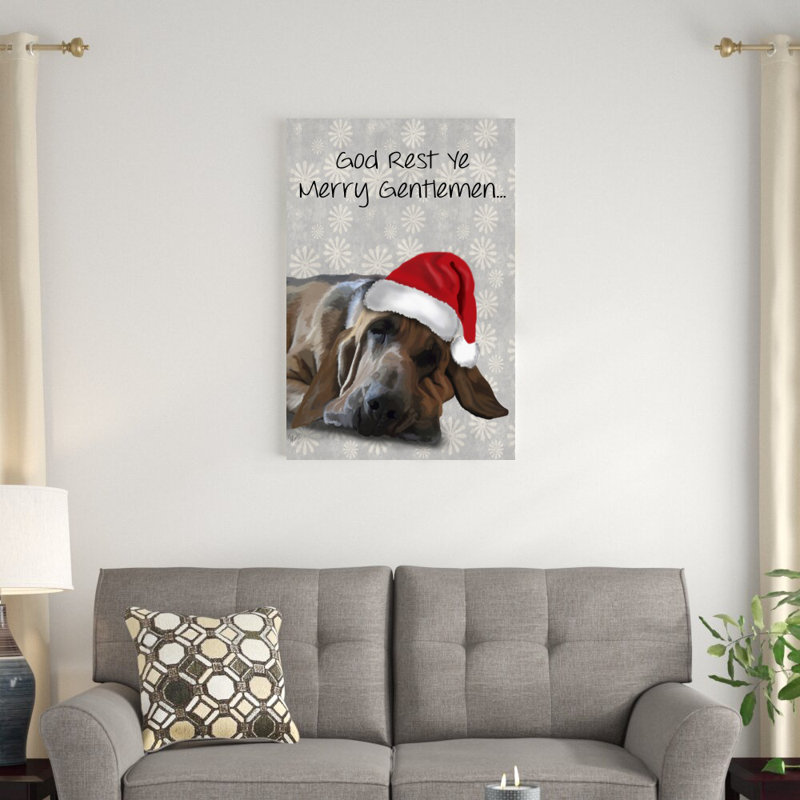 «God Rest Ye Bloodhound» par Fab Funky - impression sur toile tendue, H 36 po x l 24 po