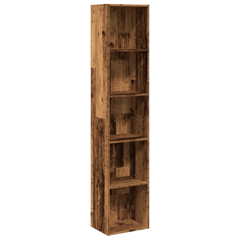 Analuisa Bookcase, Old Wood, (4 Shelves) 189cm H x 80cm W x 30cm D