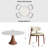 Spiro 5Pcs Round Solid Wood Dining Stylish Set With Sintered Stone Table, 4 Comfortable Upholstered Chairs-568032333-568032328