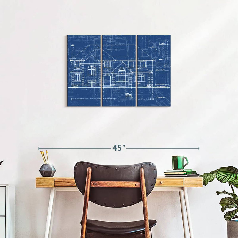 Ensemble de 3 planches maison sur toile, H 20 po x l 33 po x P 1,25 po