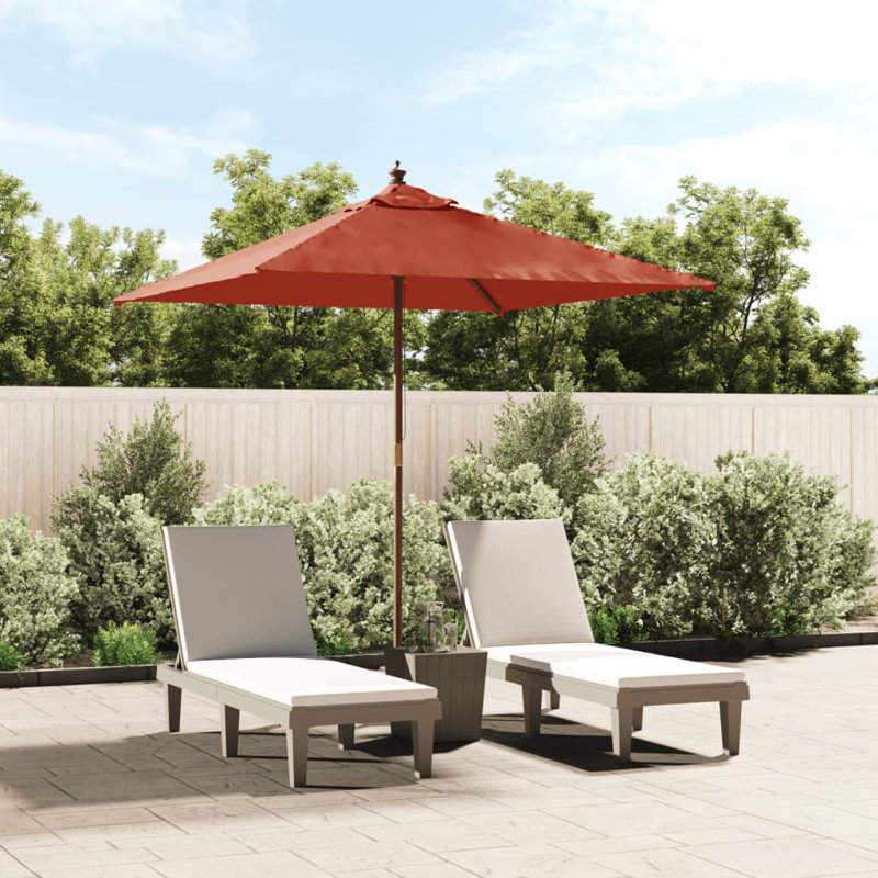 Balgobin Garden Parasol with Wooden Pole 198x198x231 cm, Terracotta