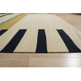 Multicolor Hand-Knotted Wool Deconstructed Geometry Geometric Modern Contemporary Carpet Rug