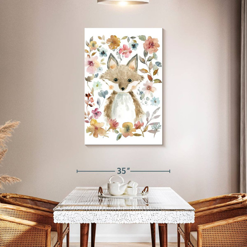 Brampt fleurs et amis renard, H 45 po x l 30 po