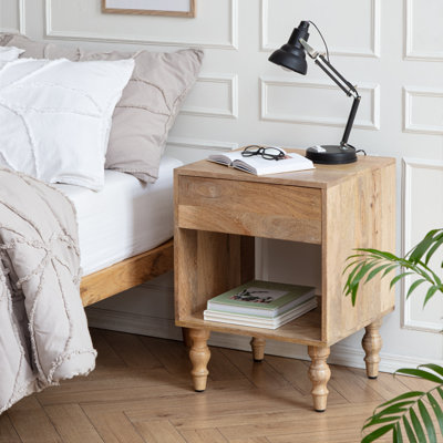 Orleans 45.75cm W Solid Wood Bedside Table