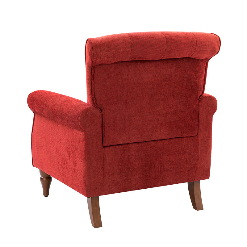 Fauteuil capitonné 29,5 po Anine, Polyester rouge