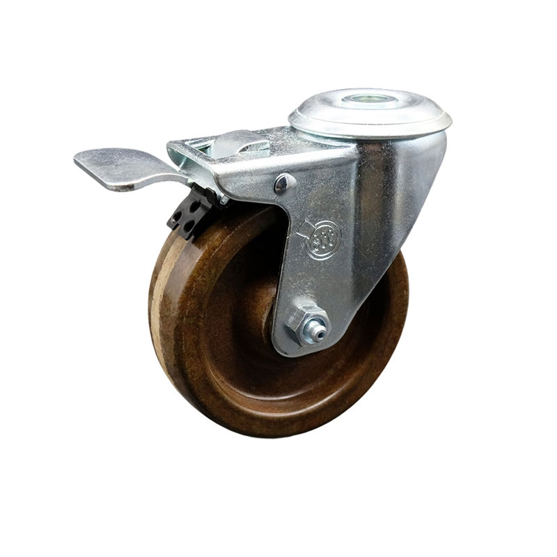 4 Inch High Temp Phenolic Wheel Bolt Hole Caster with Total Lock Brake SCC/SCC-BHTTL20S414-PHSHT
