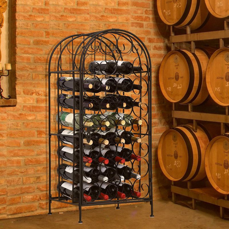 Armoire pour 35 bouteilles en fer forgé avec serrure