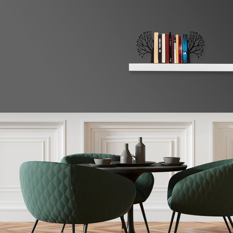 Serre-livres en métal durable, noir, 17,3 po x 5,5 po x 8,7 po | Fabrication 100% métal, épaisseur: 0,05 pouce | Conception élégante et robuste pour l'organisation de livres et de magazines, parfaite pour la maison et le bureau