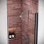 Porte de douche à pivot demi-cadre sans cadre 34 po x 72 po avec verre trempé traité CrystalTech 1/4 po, quincaillerie, SKU: DSD-3468-237-BL-118106103