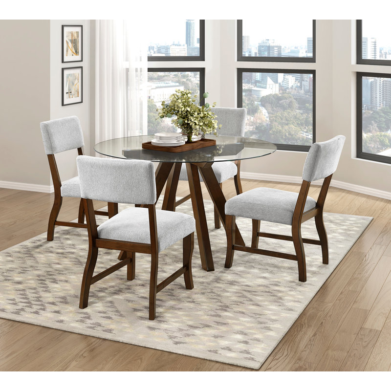 Gislaine  4 - Person Dining Set, Gray