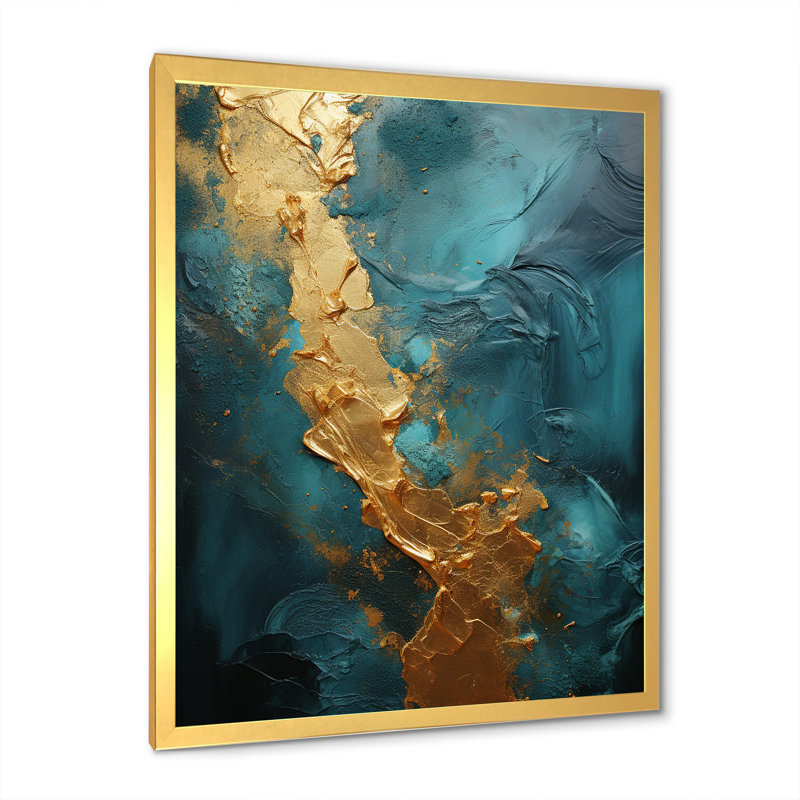«Midas Forest Spirals II», reproduction sur toile, Cadre doré simple, H 44 po x l 34 po x P 1,5 po