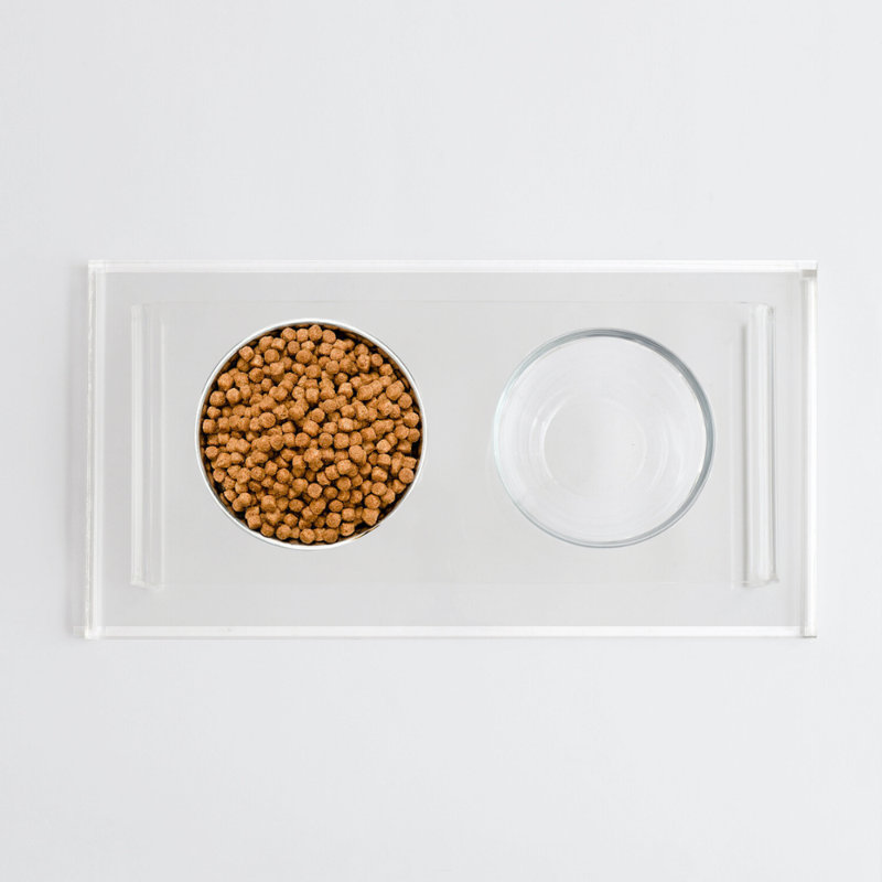 Clear Overflow Feeding Tray, Small, Clear