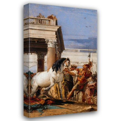 "Alexander and Bucephalus" by  Giovanni Battista Tiepolo - Gallery Wrap Canvas Wall Art