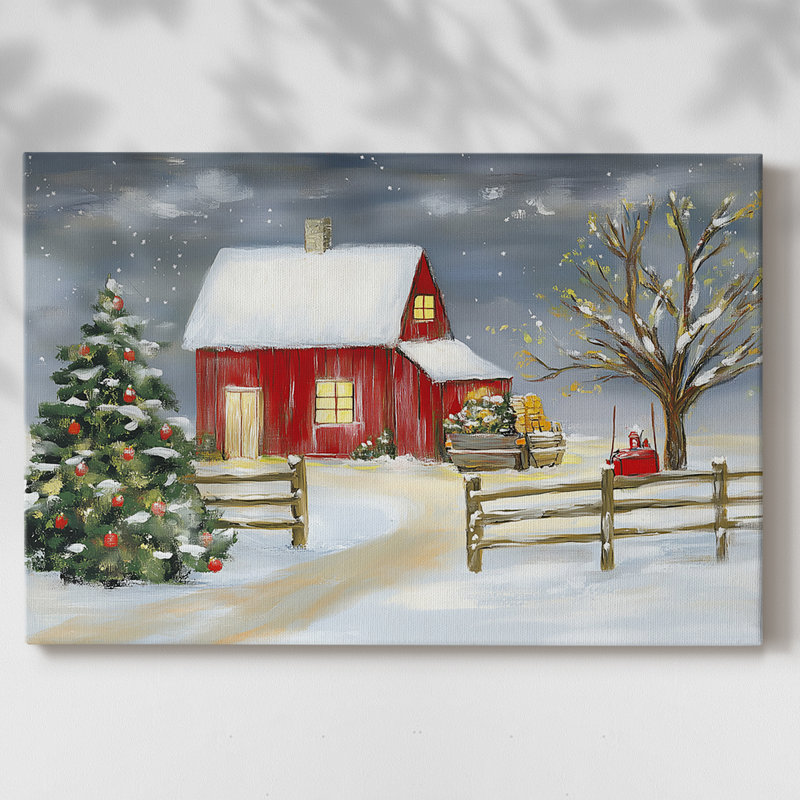 Art de vacances de Noël III - Toile tendue avec châssis - Cxxxx, H 18 po x l 27 po
