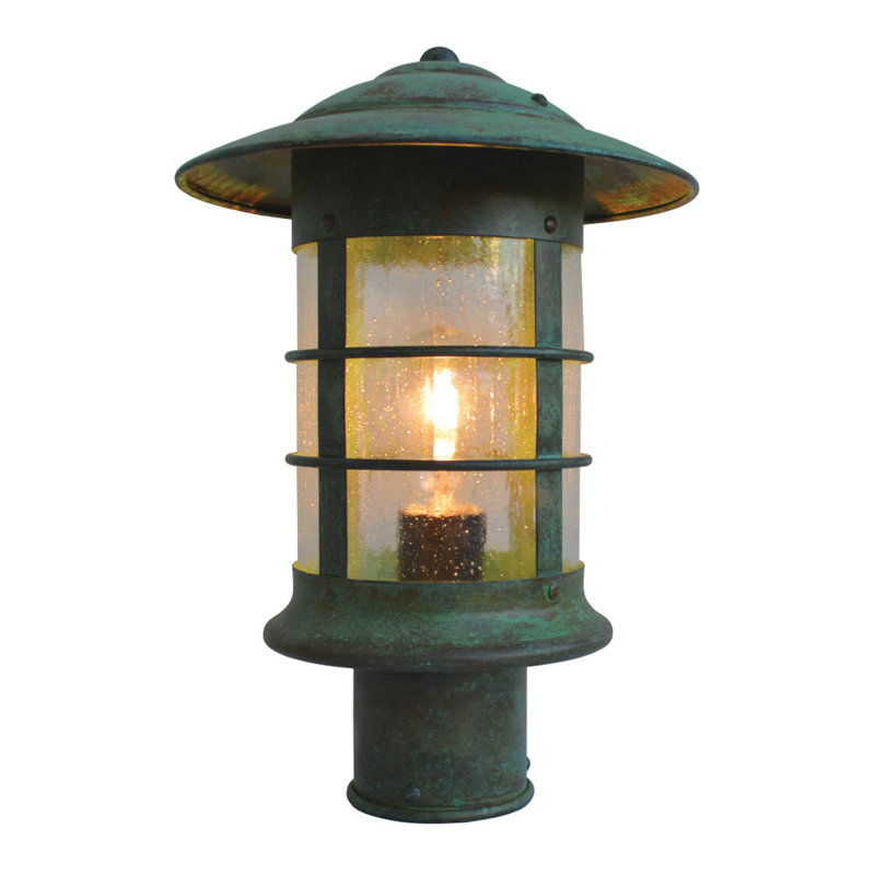 Newport Lantern Head, 13.63" H x 9.25" W x 9.25" D, Bronze, Frosted