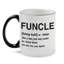 Grande tasse à café personnalisée personnalisée avec un humour chaleureux et un nom personnalisé imprimé sur tasse en porcelaine blanche avec bordure noire et poignée, 11 oz